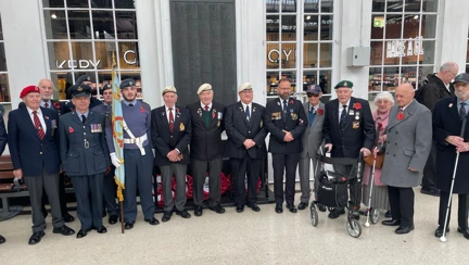 Blind Veterans And Supporters At Brighton Station On Armistice Day
