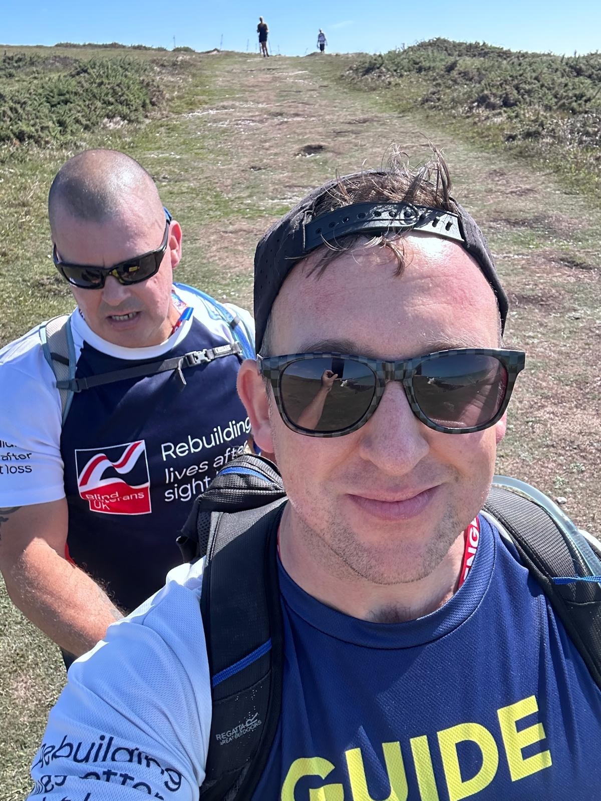 Stu is behind Rich as the pair navigate their way downhill