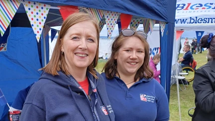 Community Support Worker Karen and Volunteer Megan
