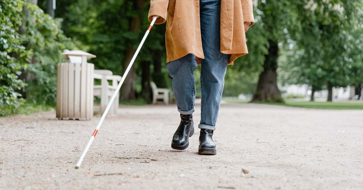 White Reflective Walking Stick  For Blind and Partially Sighted