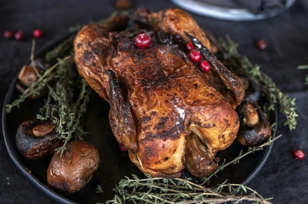 A photo of a roast turkey