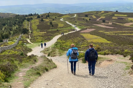 A group of veterans on a walk through the countryside