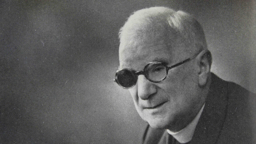 Black and white portrait of blind veteran, Andrew Nugee