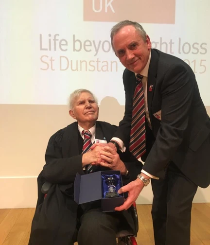 A photo of Our Chief Executive, Nick Caplin, awarding Dr Zbigniew Pełczyński OBE with his honorary fellowship