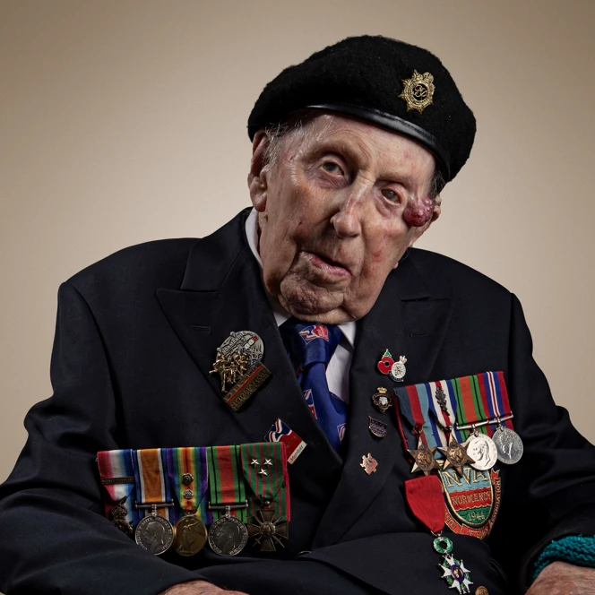 A portrait of blind veteran Ken