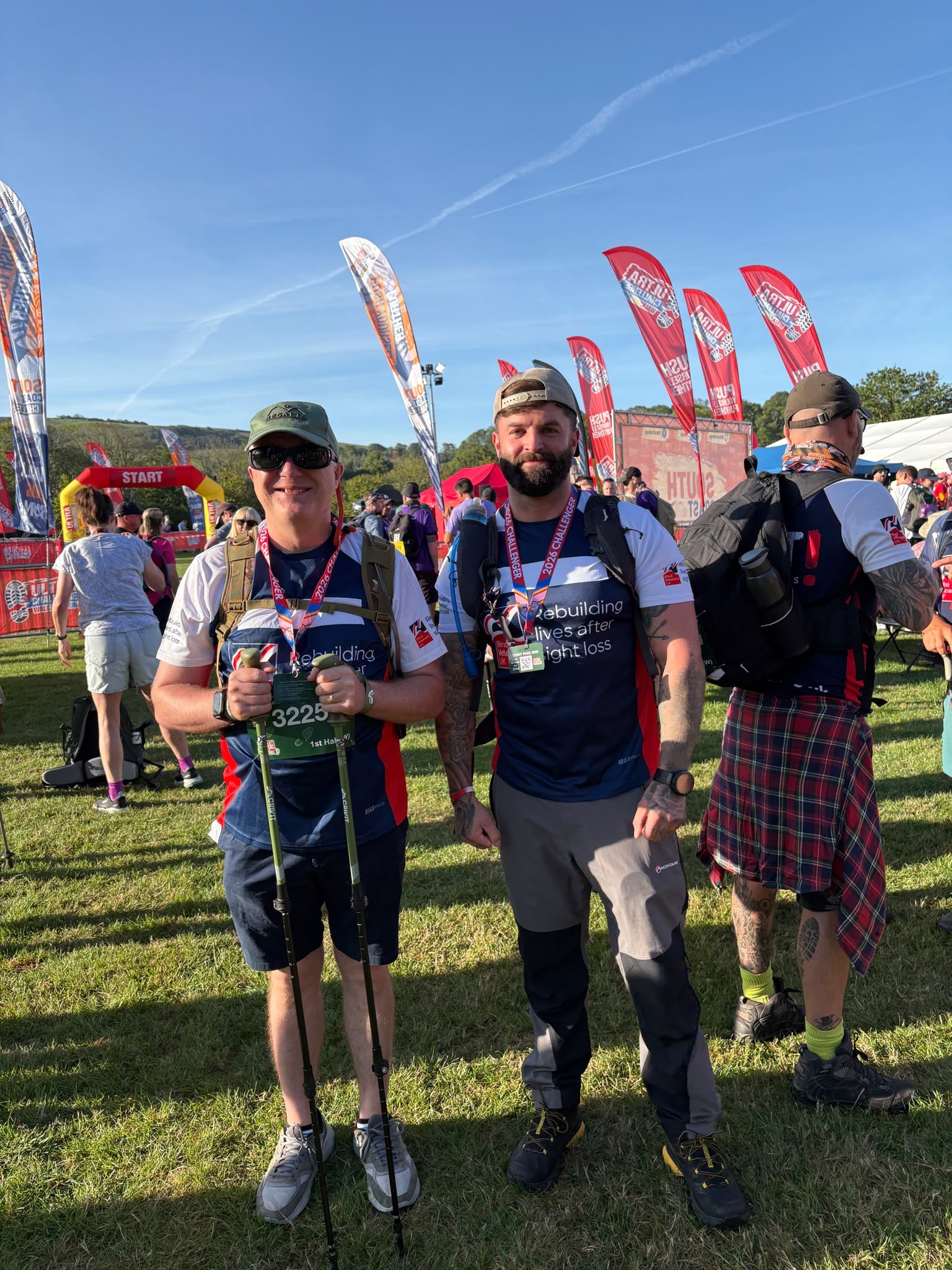 Rob and Jack in their BVUK tshirts and preparing to start the challenge.