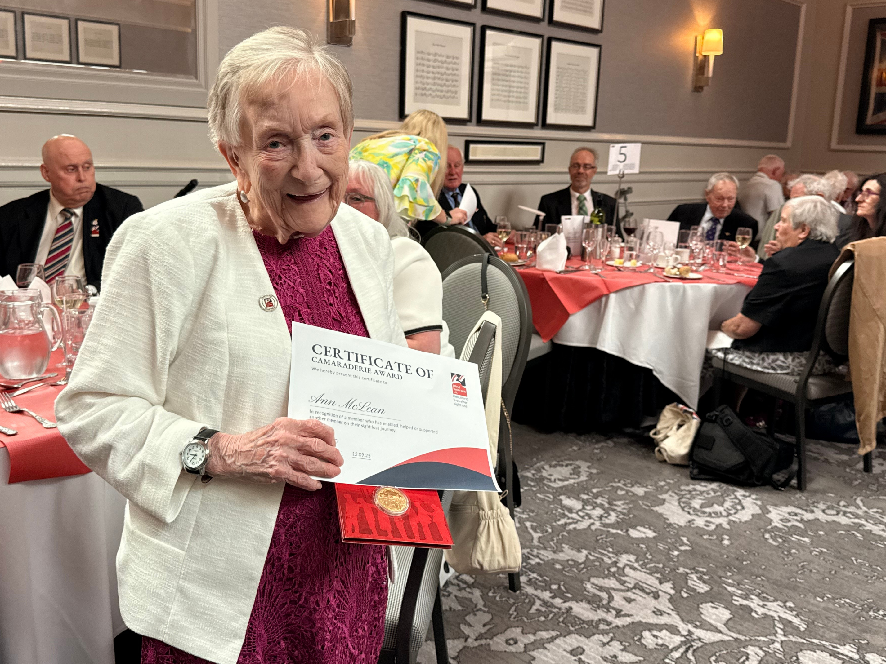 Ann with her certificate