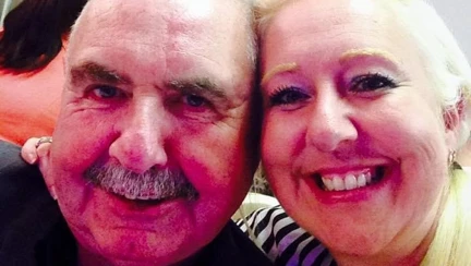 A picture of Janine and her dad Joe smiling
