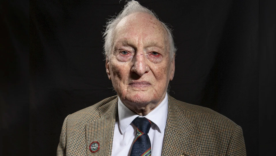 A portrait of blind veteran Derrick