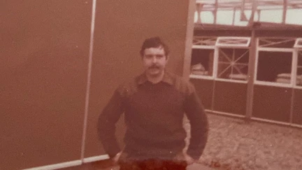 A sepia image of Joe during his Army days