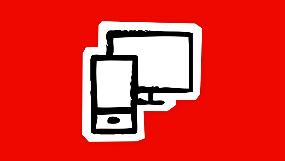 Icon of a smart phone and a computer