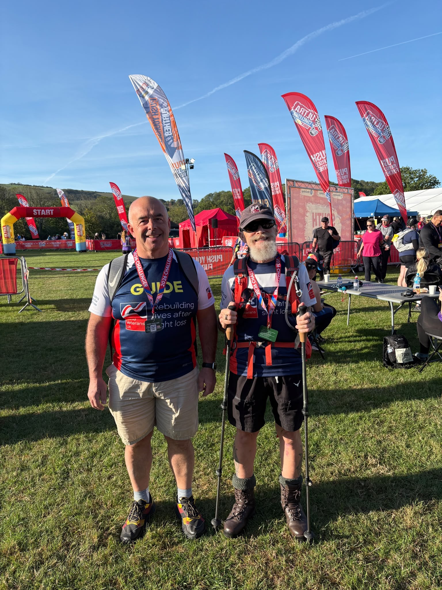 Jeff and Paddy with the start line in the background