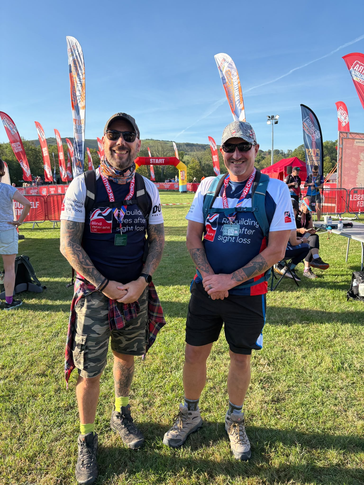 Karl and Aaron with the start line in the background