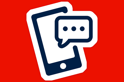 Icon of a phone and text bubble
