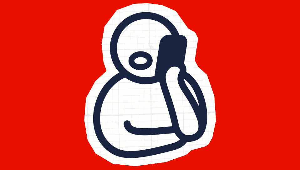 Icon of a person talking on a smartphone