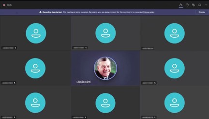 Image of virtual meeting hosted by Dickie Bird
