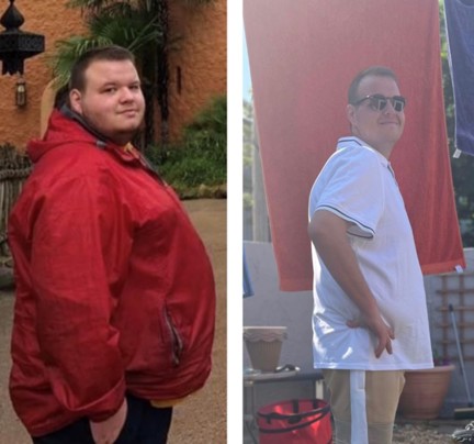 Two pictures of Ben side by side