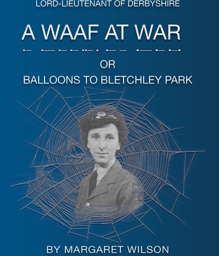 The cover is blue and an image of Margaret from 1942 is overlaid on a spider web