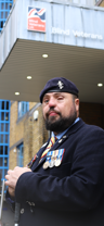 Blind veteran Simon with medals