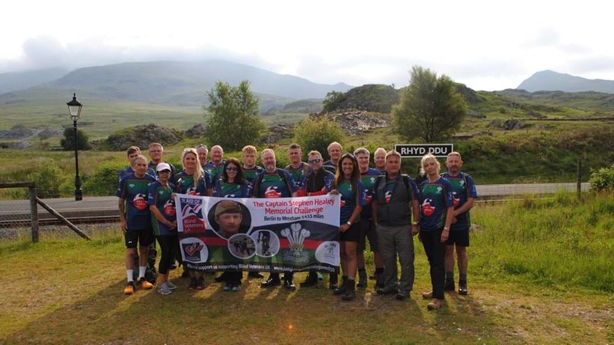 Photo of Captain Colin Jones and Royal Welsh Team, raising funds for Stephen Healey Memorial Challenge