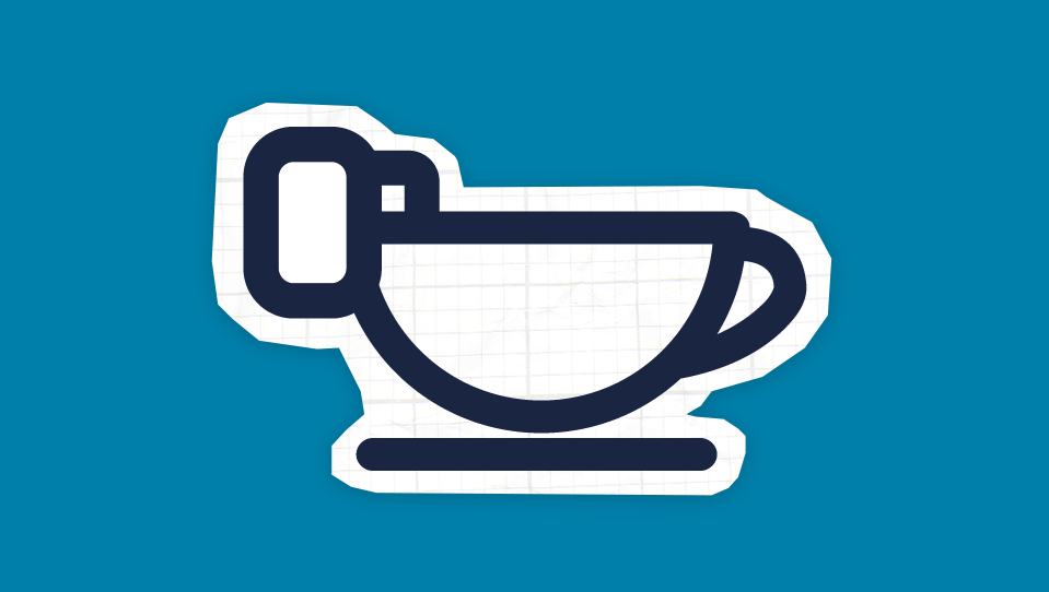 An icon of a Liquid-level indicator in a mug.