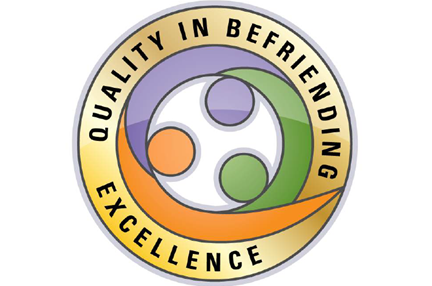 An image showing our badge for Quality in Befriending award from the Befriending Networks
