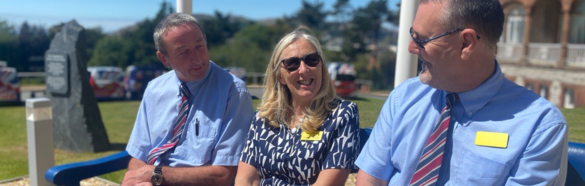 A group photo of staff outside the Llandudno centre