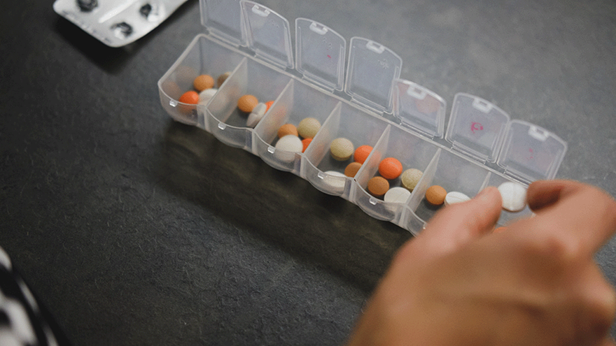A photo of a daily medication sorter