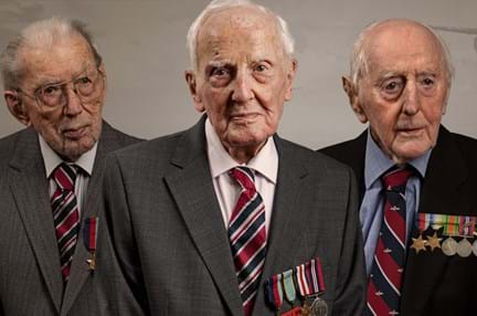 Photos of blind veterans Harry, Syd and John 