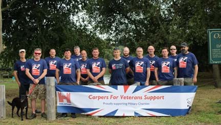 Group picture of the competitors from last year's event wearing Blind Veterans UK tops