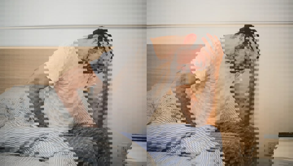 A photo of young man stressed in the morning stock photo 18 08 2022