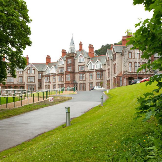 The outside of our Llandudno centre and the path leading up to it