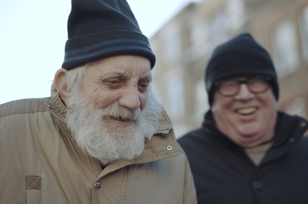 Blind veteran Ken and Volunteer Liam