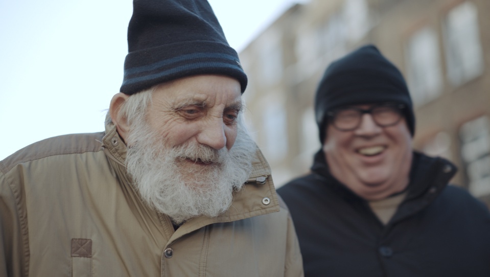 Blind veteran Ken and Volunteer Liam