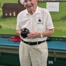 Blind veteran Les holding one of his bowls