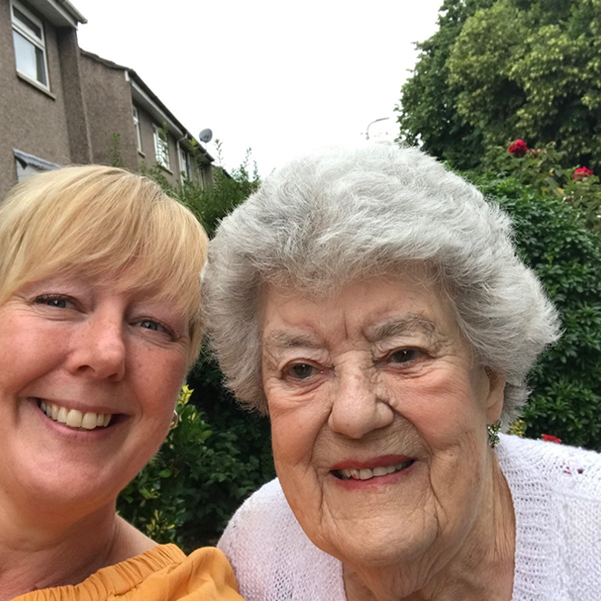 A selfie of Chrissie and Lorna both smiling