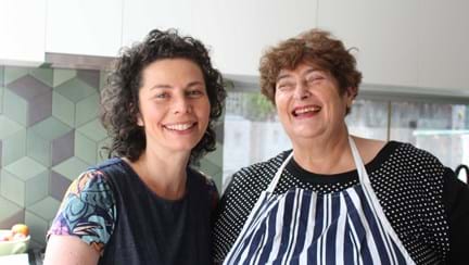 A photo of Melbourne's top food writer Dani, left, with Penny, right