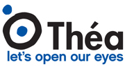 This is a logo of Thea Pharmaceuticals and links to their website.