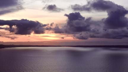 A sunset scene over the sea