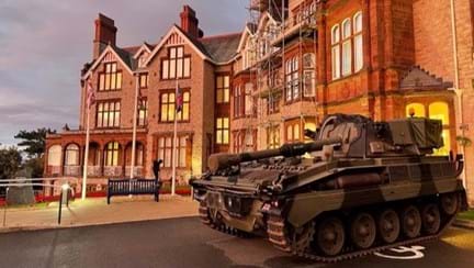 A photo of a tank pictured outside our Llandudno centre