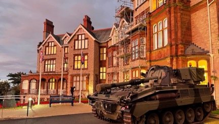 A photo of a tank pictured outside our Llandudno centre