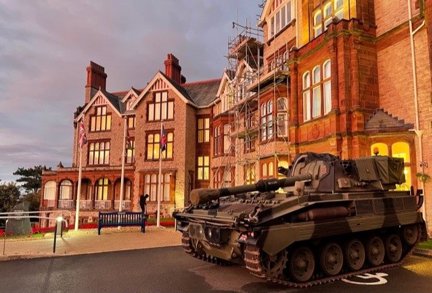 A photo of a tank pictured outside our Llandudno centre
