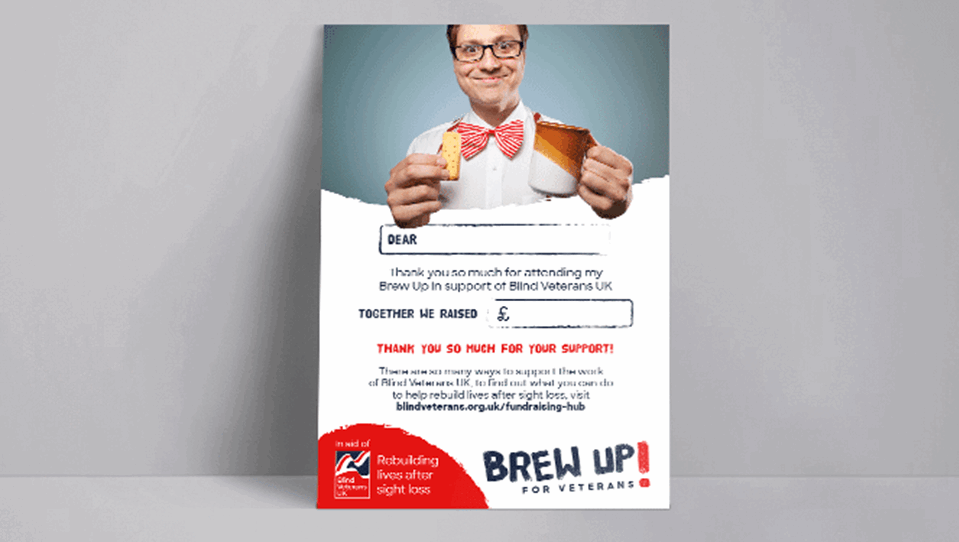 A photo of the Brew up thank you card