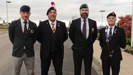 A photo of a group of veterans who attended Geoffrey Barker funeral