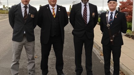 A photo of a group of veterans who attended Geoffrey Barker funeral