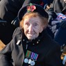 Photo of blind veteran Margaret at Remembrance ceremony