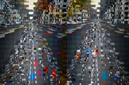 A group of marathon runners