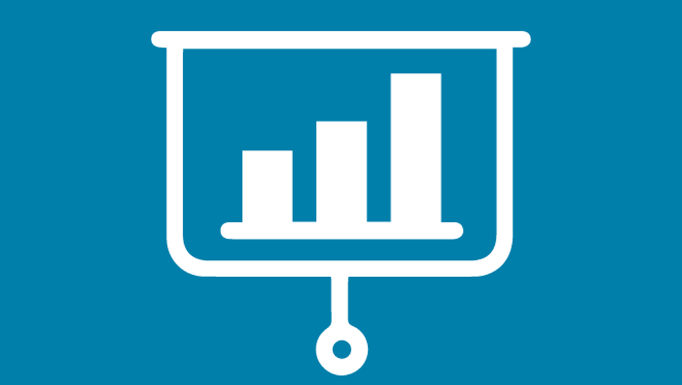 Icon of a flip chart displaying a bar chart