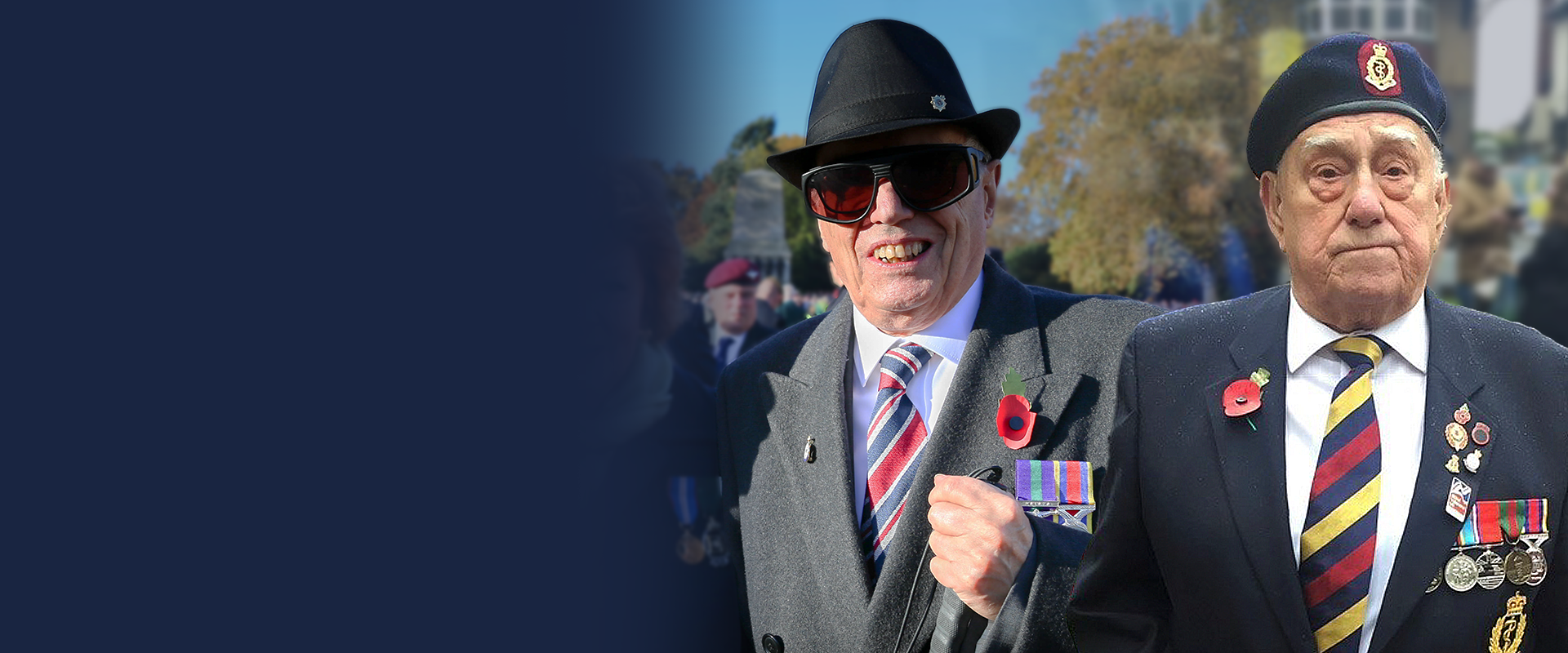 Blind veterans Bob and John