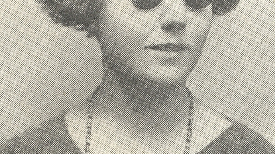 Black and white photo of blind veteran, Agnes Mary Peters